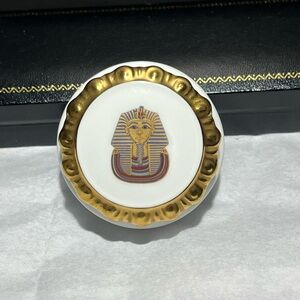 Gold and White Coalport Bone China Pharaoh Dish